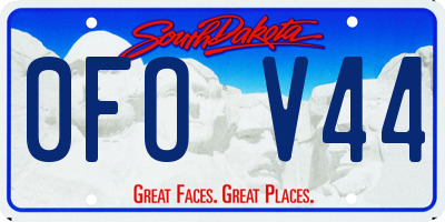 SD license plate 0FOV44