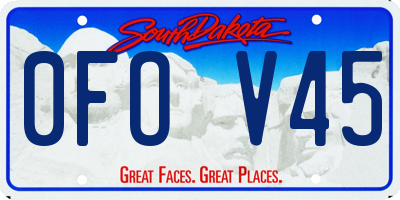 SD license plate 0FOV45