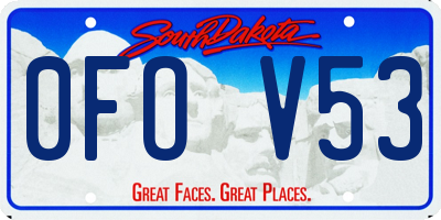 SD license plate 0FOV53