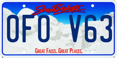 SD license plate 0FOV63