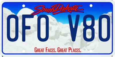 SD license plate 0FOV80