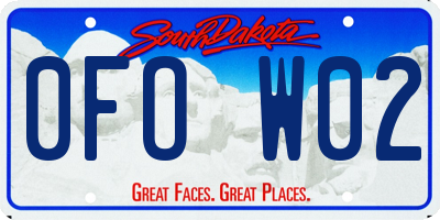 SD license plate 0FOW02