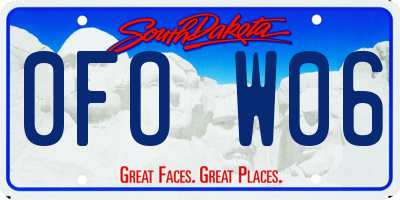 SD license plate 0FOW06