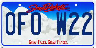 SD license plate 0FOW22