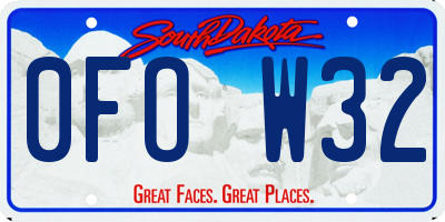 SD license plate 0FOW32