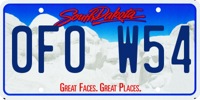 SD license plate 0FOW54