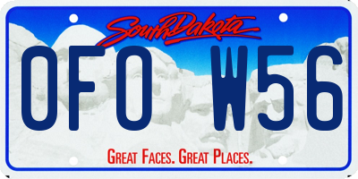 SD license plate 0FOW56