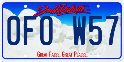 SD license plate 0FOW57