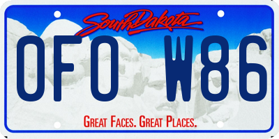 SD license plate 0FOW86