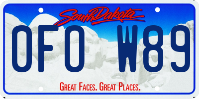 SD license plate 0FOW89