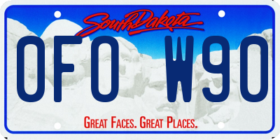 SD license plate 0FOW90