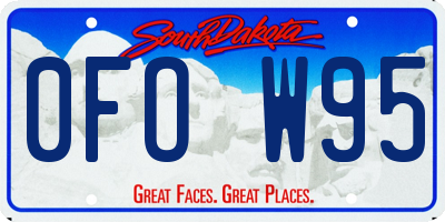 SD license plate 0FOW95