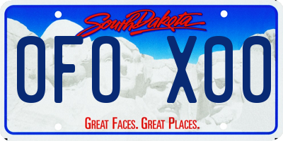 SD license plate 0FOX00