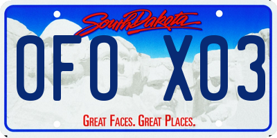 SD license plate 0FOX03