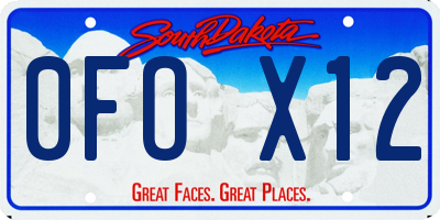 SD license plate 0FOX12
