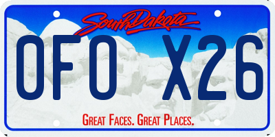 SD license plate 0FOX26