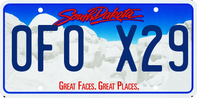 SD license plate 0FOX29