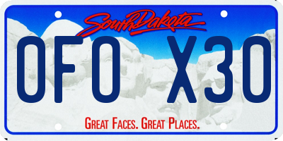 SD license plate 0FOX30