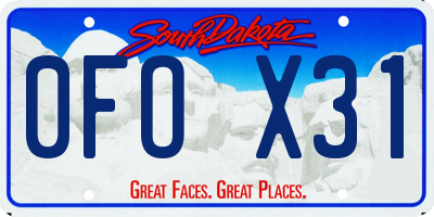 SD license plate 0FOX31