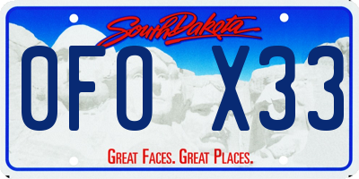 SD license plate 0FOX33