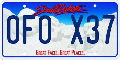 SD license plate 0FOX37