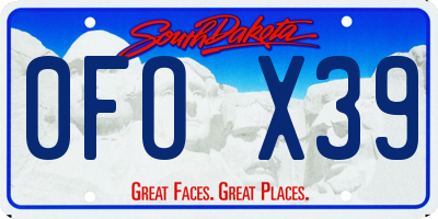 SD license plate 0FOX39