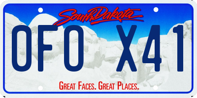 SD license plate 0FOX41