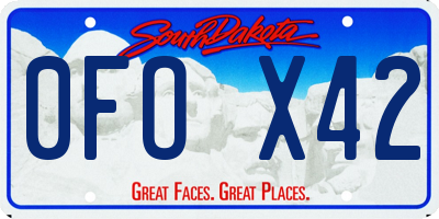 SD license plate 0FOX42