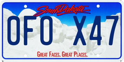 SD license plate 0FOX47