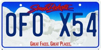 SD license plate 0FOX54