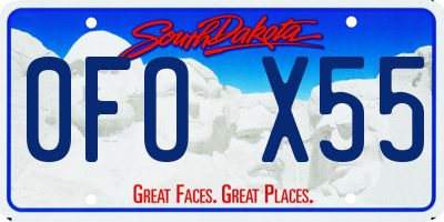 SD license plate 0FOX55