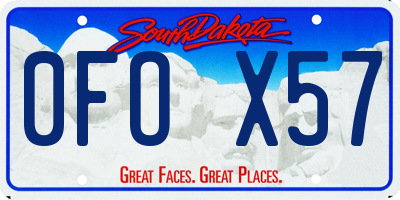 SD license plate 0FOX57