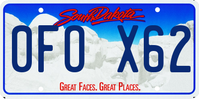 SD license plate 0FOX62