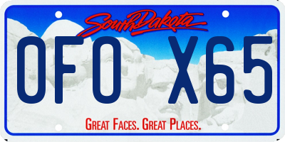 SD license plate 0FOX65