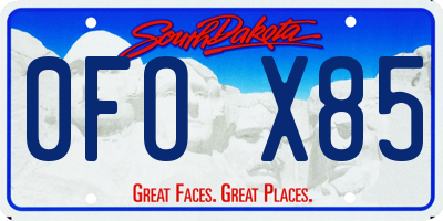 SD license plate 0FOX85