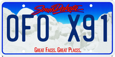 SD license plate 0FOX91