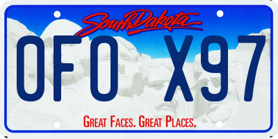 SD license plate 0FOX97