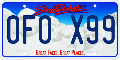 SD license plate 0FOX99