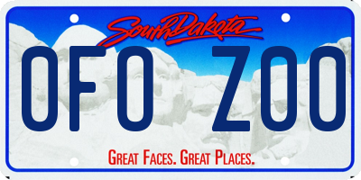 SD license plate 0FOZ00