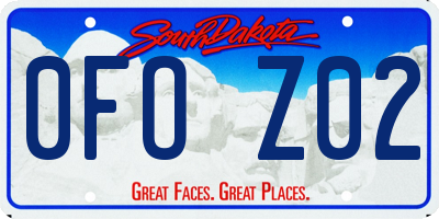 SD license plate 0FOZ02