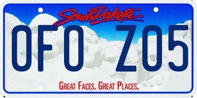 SD license plate 0FOZ05