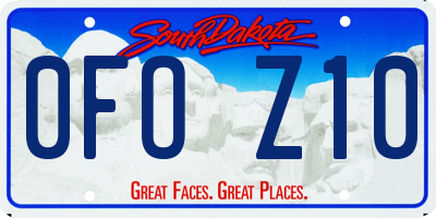 SD license plate 0FOZ10
