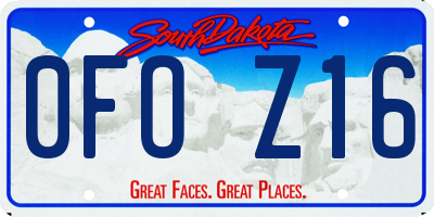 SD license plate 0FOZ16