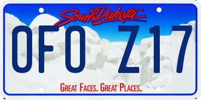 SD license plate 0FOZ17