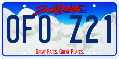 SD license plate 0FOZ21