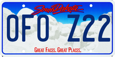 SD license plate 0FOZ22
