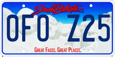SD license plate 0FOZ25