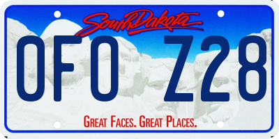 SD license plate 0FOZ28