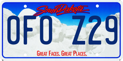 SD license plate 0FOZ29