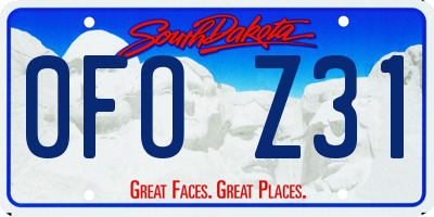 SD license plate 0FOZ31